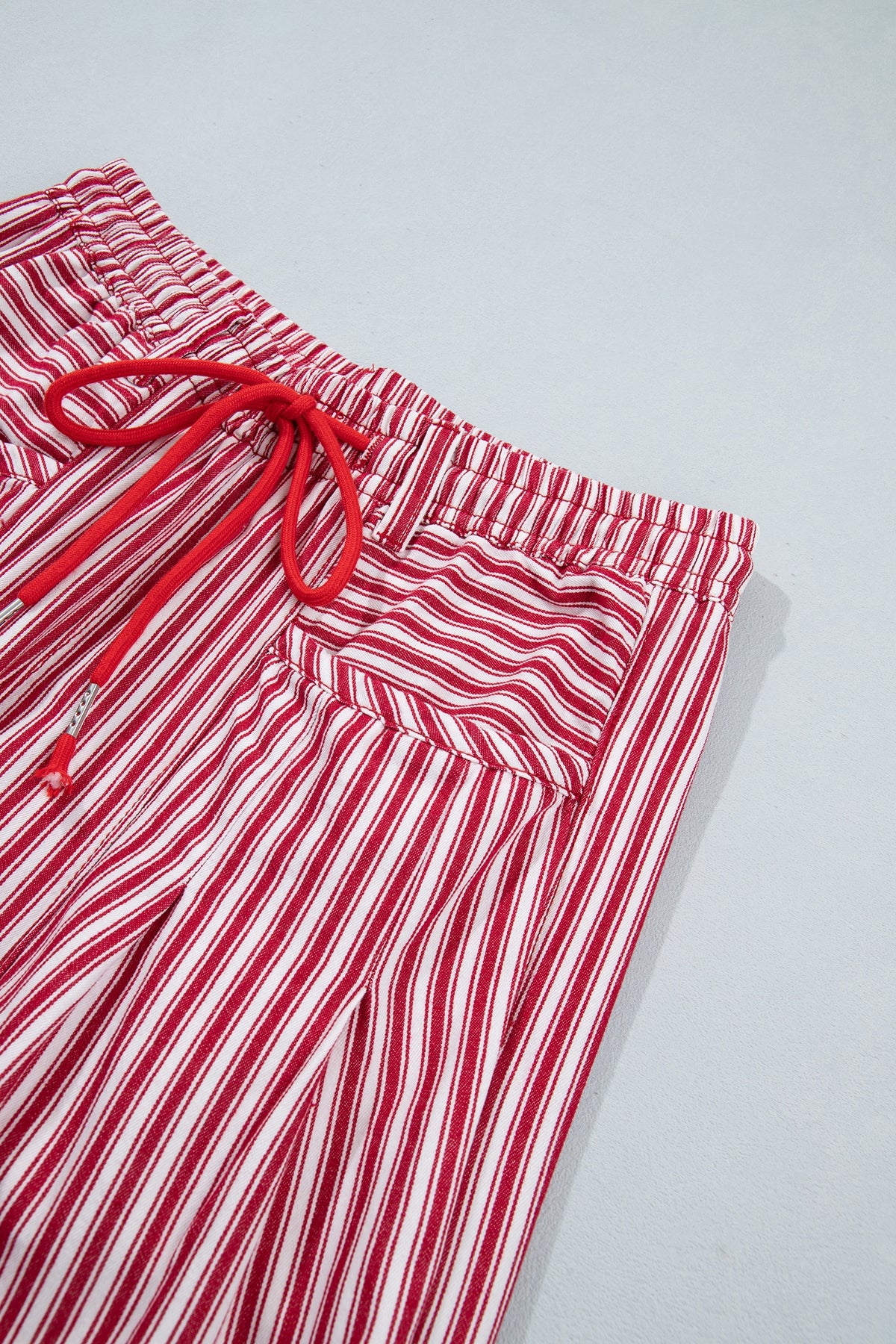 Blue Stripe Drawstring Casual Loose Pants