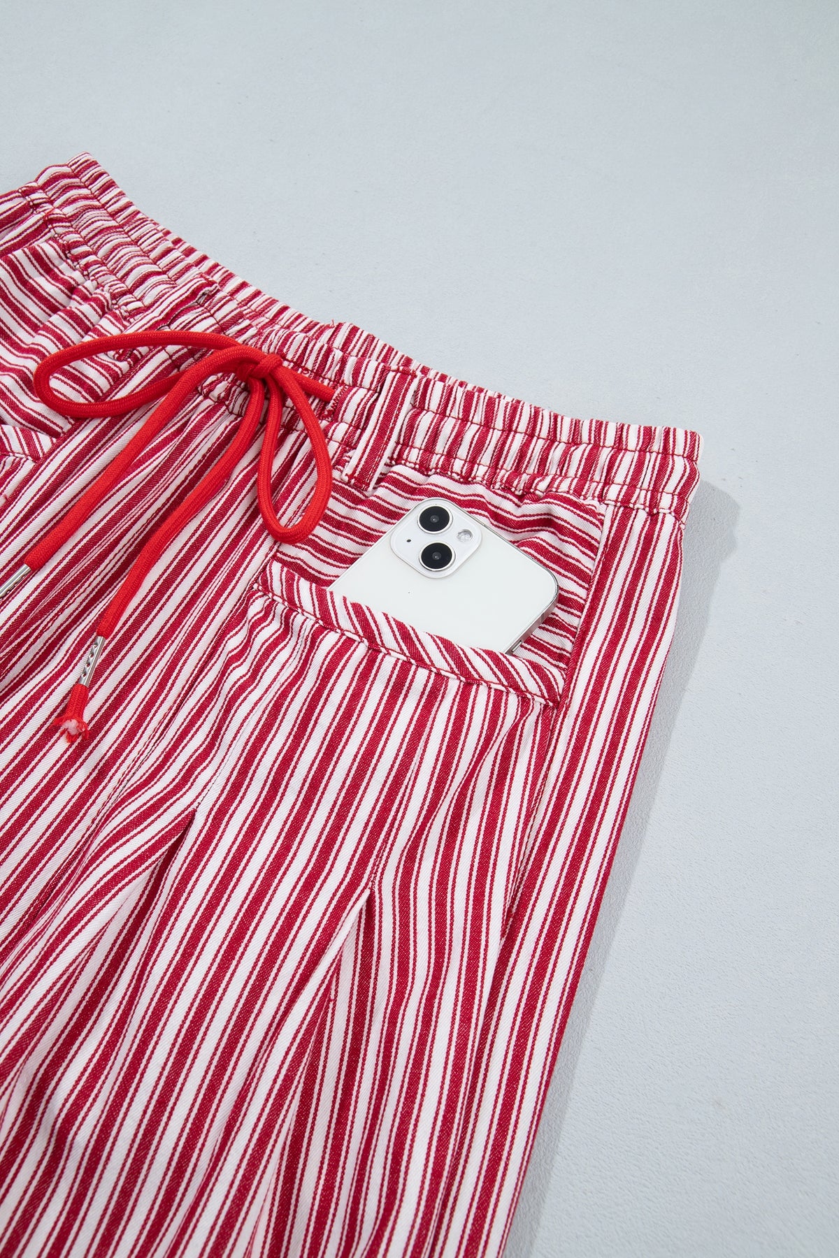 Blue Stripe Drawstring Casual Loose Pants