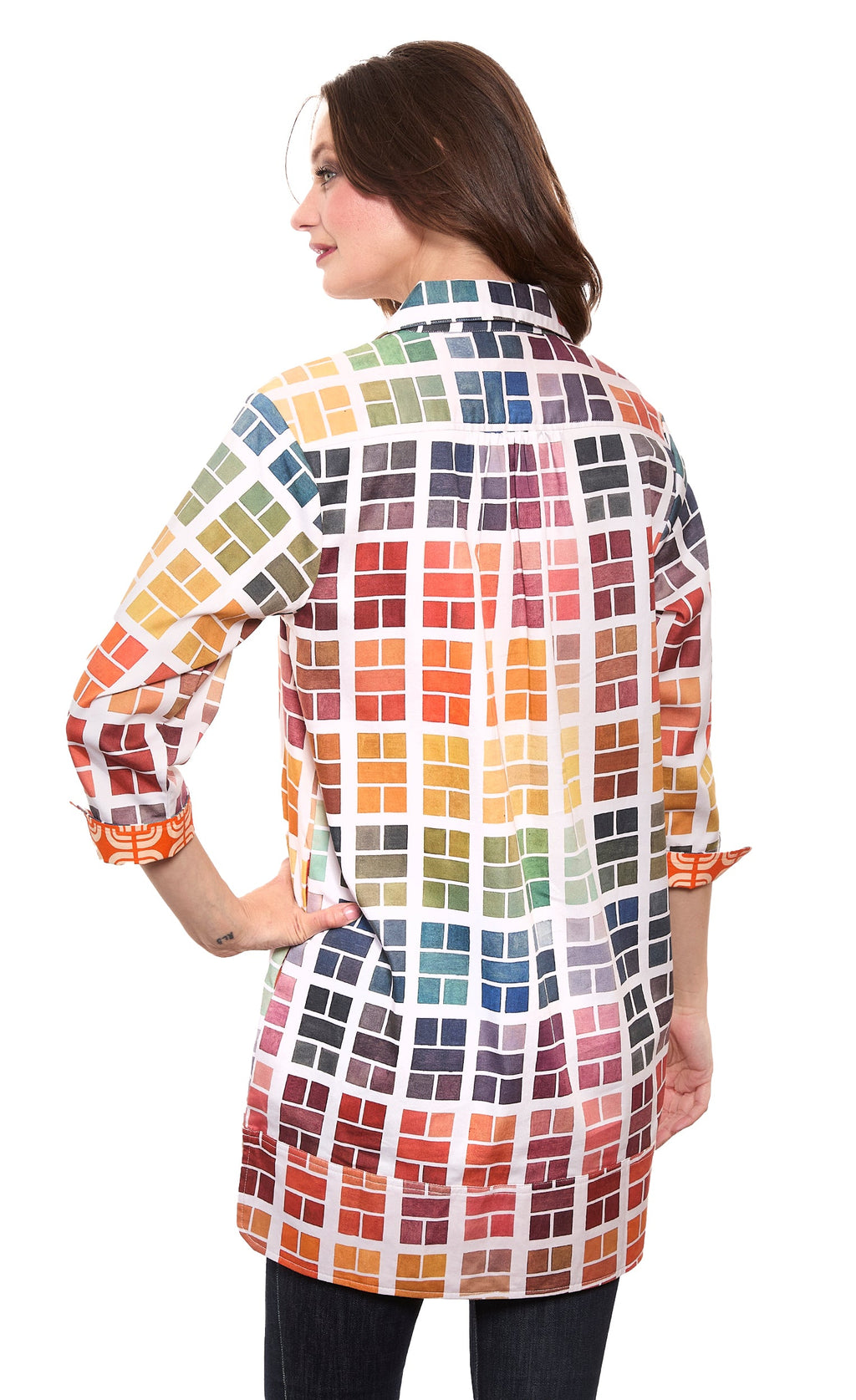 Vail Tunic Multi Colored Paint Tabs Cotton with Stretch Vail Tunic Multi Colored Paint Tabs Cotton with Stretch