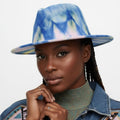Women’s Fedora Hat Tie Dye Blue Pink Yellow Trendy Fashion Accessory