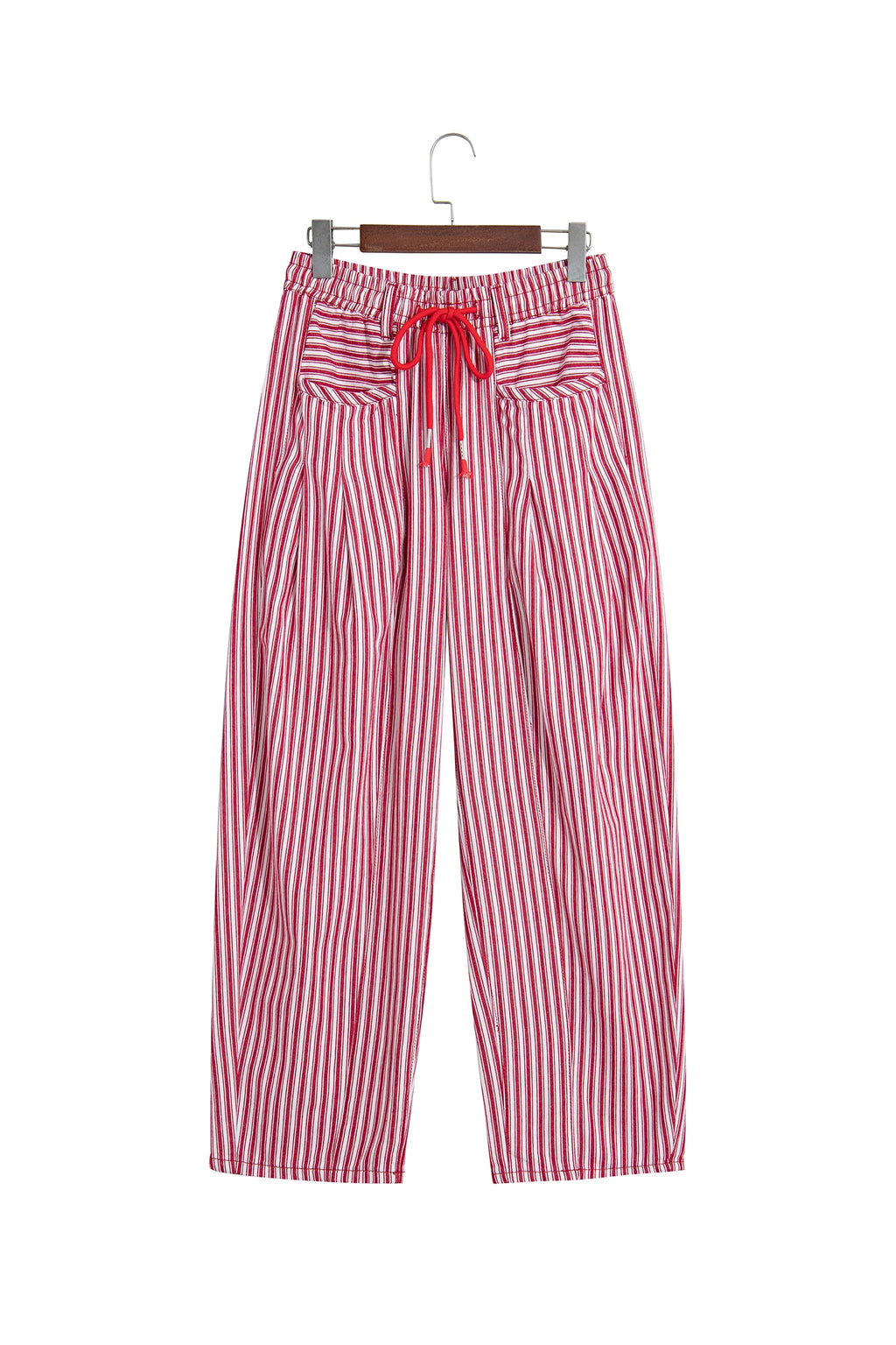 Blue Stripe Drawstring Casual Loose Pants