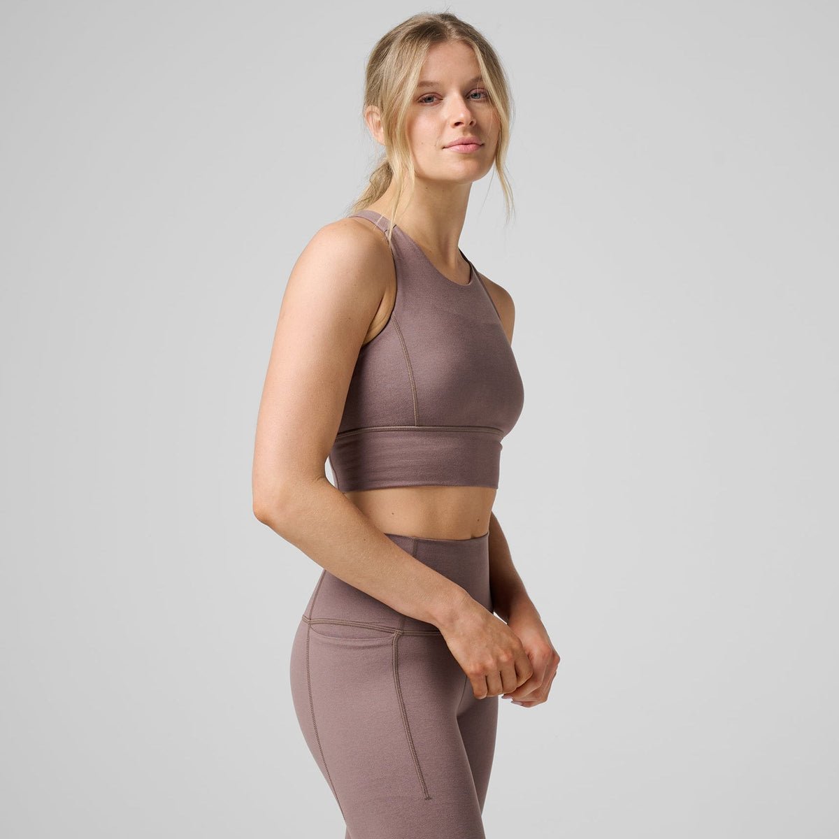 High Neck Pocket Long Bra