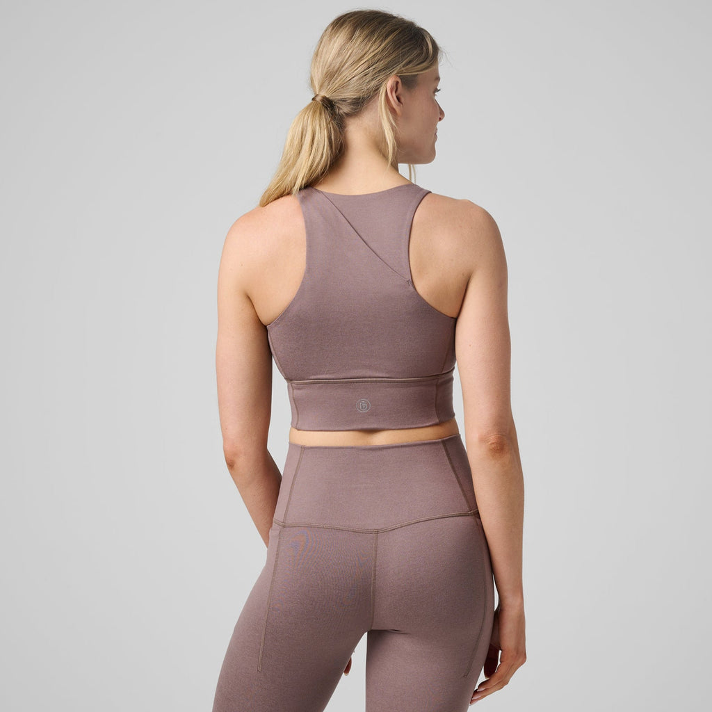 High Neck Pocket Long Bra